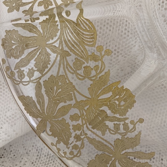 Vintage Glass Silver Overlay Serving Platter - Picture 3 of 5